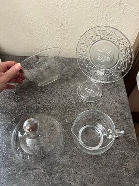 Princess house heritage & fantasia lot plate bowl creamer dome